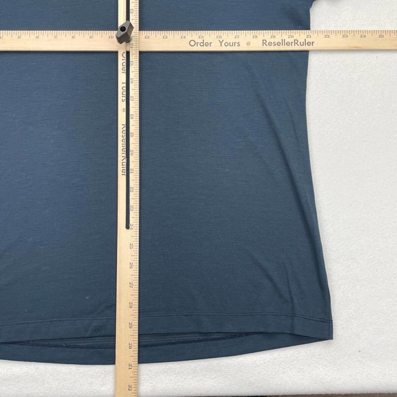 Lululemon Mens Activewear Polo Shirt Navy Blue Medium Short Sleeve Workout Golf - Picture 8 of 10